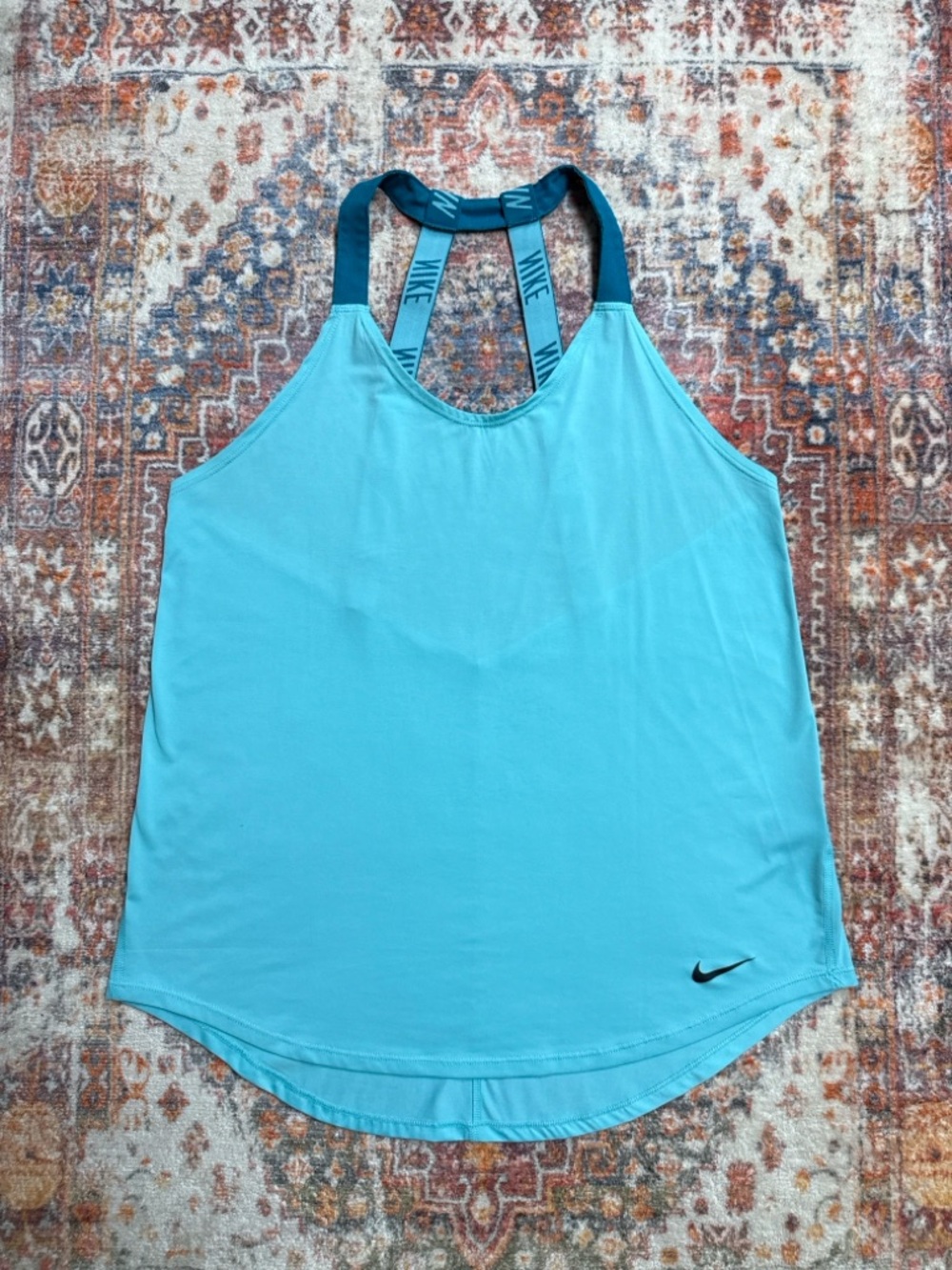 Nike Dri-FIT Light Blue Teal Racerback Tank Top Large Loose Fit